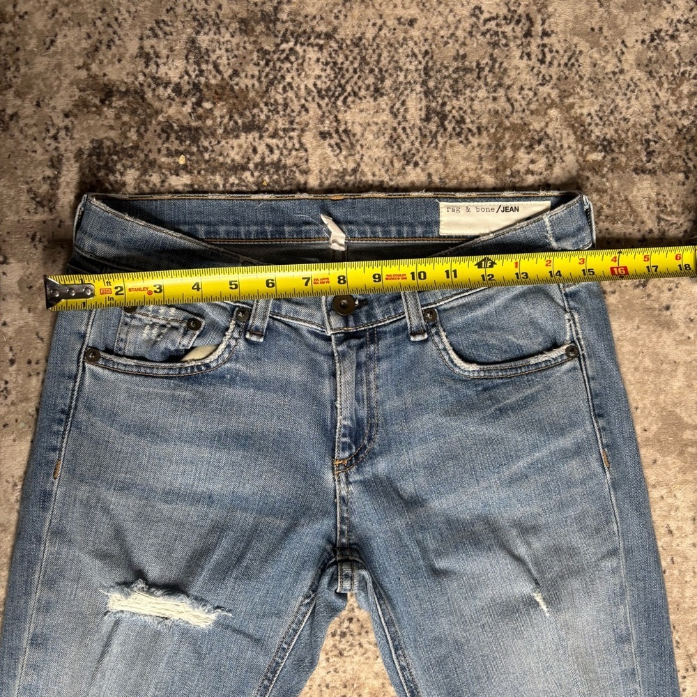 Rag & Bone Kingston Light Blue Distressed Cropped Jeans Size 25 - Picture 4 of 8